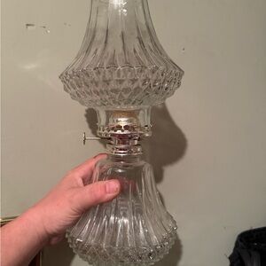 Elegant Clear Glass Lamp vintage